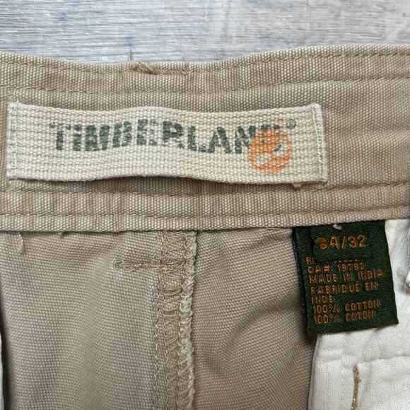 Timberland Cargo Pants 34x32 Khaki Cotton Utility Workwear - Picture 6 of 7